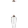 1_Chelsea 8" Wide Antique Copper Cord Hung Mini Pendant with Seedy Shade