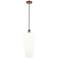 Chelsea 8" Wide Antique Copper Cord Hung Mini Pendant with White Shade