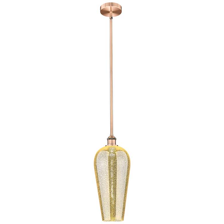 Image 1 Chelsea 8" Wide Antique Copper Mini Pendant with Mercury Shade