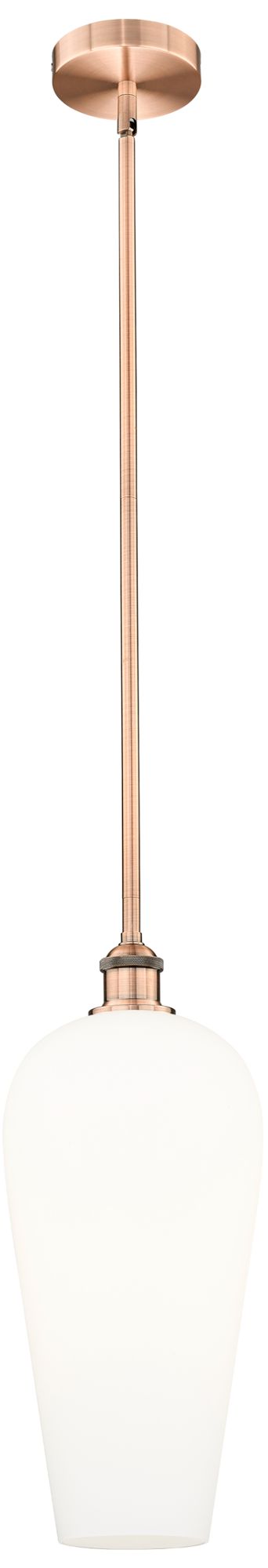 Chelsea 8" Wide Antique Copper Mini Pendant with White Shade