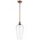 Chelsea 8" Wide Antique Copper Stem Hung Mini Pendant with Clear Shade