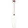 Chelsea 8" Wide Antique Copper Stem Hung Mini Pendant with White Shade