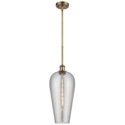 Chelsea 8" Wide Brushed Brass Mini Pendant with Light Smoke Shade