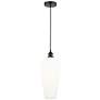 1_Chelsea 8" Wide Matte Black Mini Pendant with White Shade