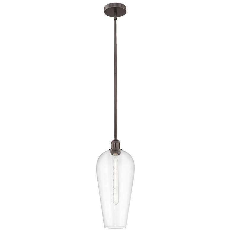 Image 1 Chelsea 8" Wide Oil Rubbed Bronze Mini Pendant with Clear Shade