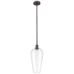 Chelsea 8" Wide Oil Rubbed Bronze Mini Pendant with Clear Shade