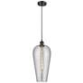 1_Chelsea 8" Wide Oil Rubbed Bronze Mini Pendant with Light Smoke Shade