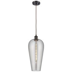 Chelsea 8" Wide Oil Rubbed Bronze Mini Pendant with Light Smoke Shade