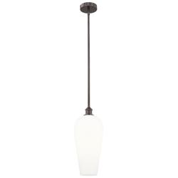 Chelsea 8" Wide Oil Rubbed Bronze Mini Pendant with White Shade