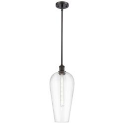 Chelsea 8" Wide Oil Rubbed Bronze Stem Hung Mini Pendant with Clear Shade
