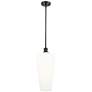 1_Chelsea 8" Wide Oil Rubbed Bronze Stem Hung Mini Pendant with White Shade