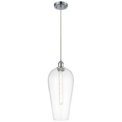 Chelsea 8" Wide Polished Chrome Cord Hung Mini Pendant with Clear Shade