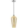 1_Chelsea 8" Wide Polished Chrome Cord Hung Mini Pendant with Mercury Shade