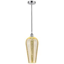 Chelsea 8" Wide Polished Chrome Cord Hung Mini Pendant with Mercury Shade