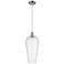 Chelsea 8" Wide Polished Chrome Cord Hung Mini Pendant with Seedy Shade