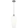 1_Chelsea 8" Wide Polished Chrome Cord Hung Mini Pendant with White Shade