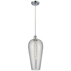 Chelsea 8" Wide Polished Chrome Mini Pendant with Light Smoke Shade