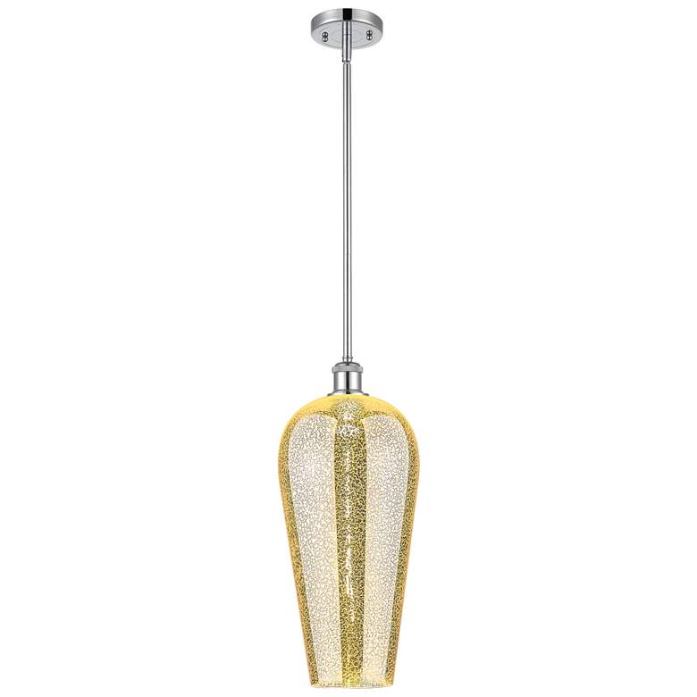 Image 1 Chelsea 8" Wide Polished Chrome Mini Pendant with Mercury Shade
