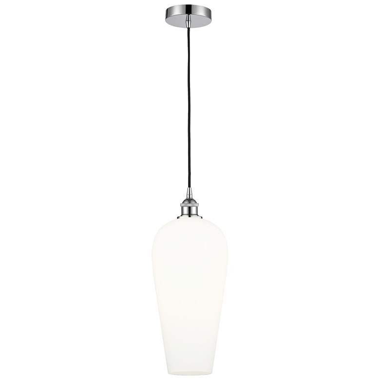 Image 1 Chelsea 8" Wide Polished Chrome Mini Pendant with White Shade