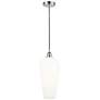 1_Chelsea 8" Wide Polished Chrome Mini Pendant with White Shade