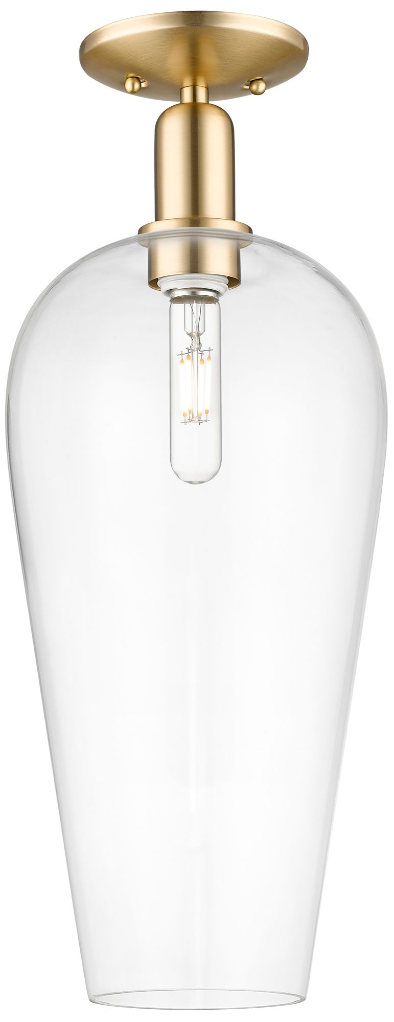 Chelsea 8" Wide Polished Chrome Semi.Flush Mount With Clear Shade