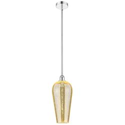 Chelsea 8" Wide Polished Chrome Stem Hung Mini Pendant with Mercury Shade