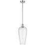 1_Chelsea 8" Wide Polished Chrome Stem Hung Mini Pendant with Seedy Shade