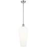 1_Chelsea 8" Wide Polished Chrome Stem Hung Mini Pendant with White Shade