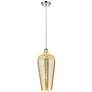 1_Chelsea 8" Wide Polished Nickel Cord Hung Mini Pendant with Mercury Shade