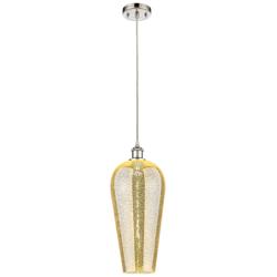 Chelsea 8" Wide Polished Nickel Cord Hung Mini Pendant with Mercury Shade