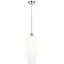 1_Chelsea 8" Wide Polished Nickel Cord Hung Mini Pendant with White Shade