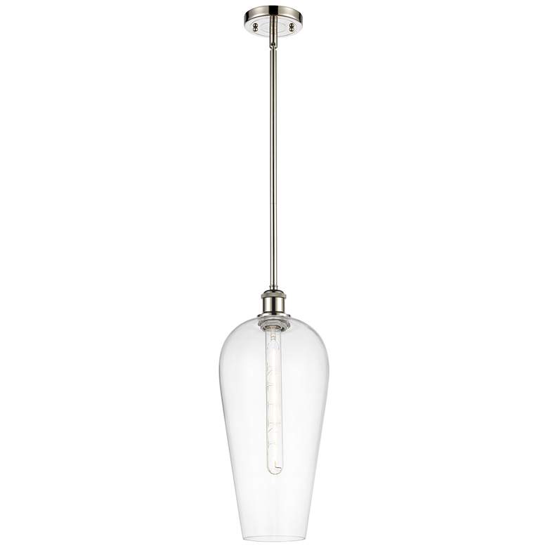Image 1 Chelsea 8" Wide Polished Nickel Mini Pendant with Clear Shade