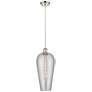 1_Chelsea 8" Wide Polished Nickel Mini Pendant with Light Smoke Shade