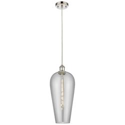 Chelsea 8" Wide Polished Nickel Mini Pendant with Light Smoke Shade