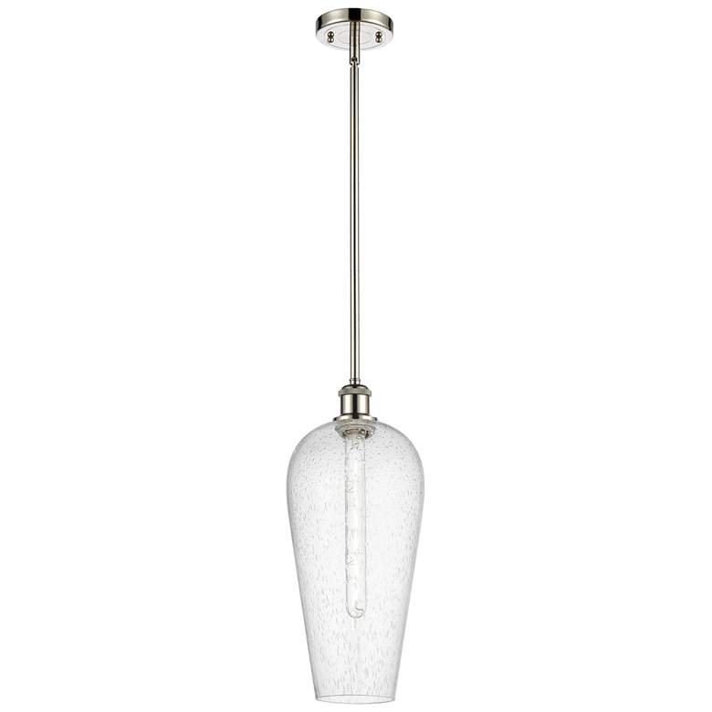 Image 1 Chelsea 8" Wide Polished Nickel Mini Pendant with Seedy Shade