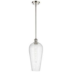 Chelsea 8" Wide Polished Nickel Mini Pendant with Seedy Shade