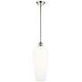 1_Chelsea 8" Wide Polished Nickel Stem Hung Mini Pendant with White Shade