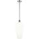 Chelsea 8" Wide Polished Nickel Stem Hung Mini Pendant with White Shade