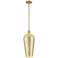 Chelsea 8" Wide Satin Gold Stem Hung Mini Pendant with Mercury Shade