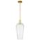 Chelsea 8" Wide Satin Gold Stem Hung Mini Pendant With Seedy Shade