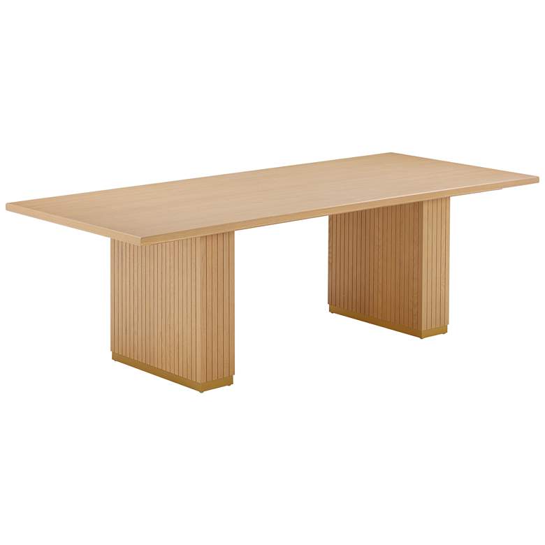 Image 3 Chelsea 96 inch Wide Rectangular Natural Oak Wood Dining Table more views