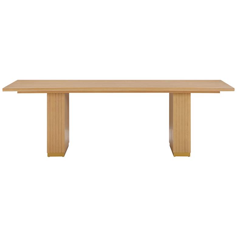Image 4 Chelsea 96 inch Wide Rectangular Natural Oak Wood Dining Table more views