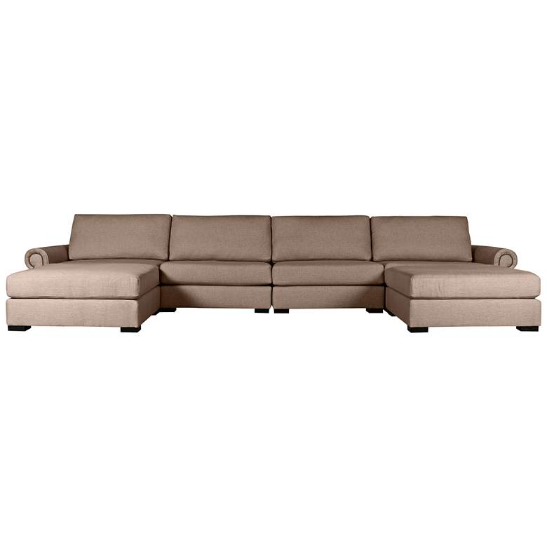 Image 1 Chelsea Brown U-Shape Double Chase Modular Sectional