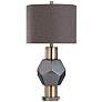Chelsea Charcoal Glass and Gold Metal Geometric Table Lamp