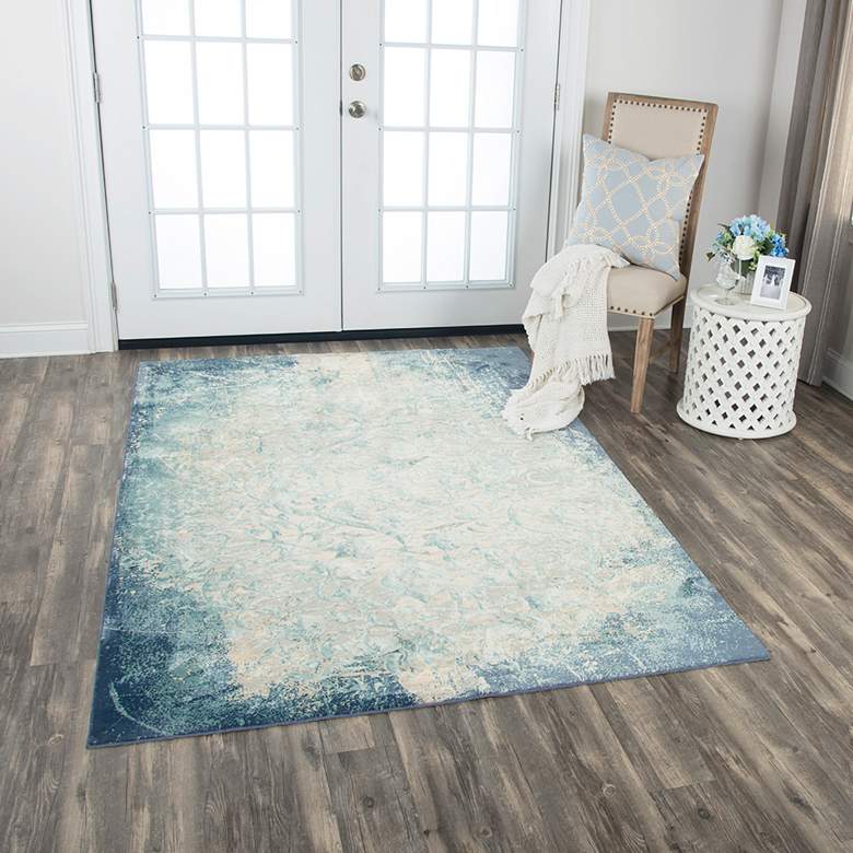 Image 1 Chelsea CHS101 5&#39;3 inchx7&#39;6 inch Teal Blue Rectangular Area Rug