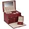 Chelsea Large Red Faux Leather Jewelry Box