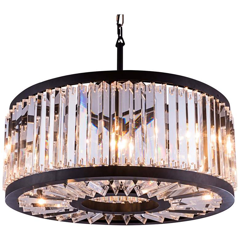 Image 2 Chelsea Matt Black 28" Wide Crystal Pendant Light