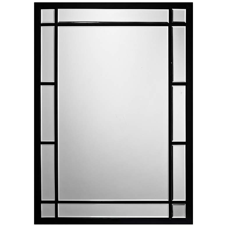 Image 1 Chelsea Matte Black Metal 26 inch x 36 inch Wall Mirror