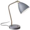 Chelsea Painted Brass and Gray Metal Adjustable Desk Lamp