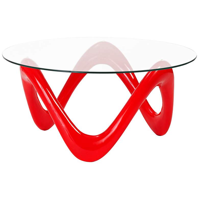 Image 1 Chelsea Smoked Glass Red Coffee Table